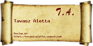 Tavasz Aletta névjegykártya